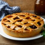 Mediterranean Vegetable Pie served on a white plate