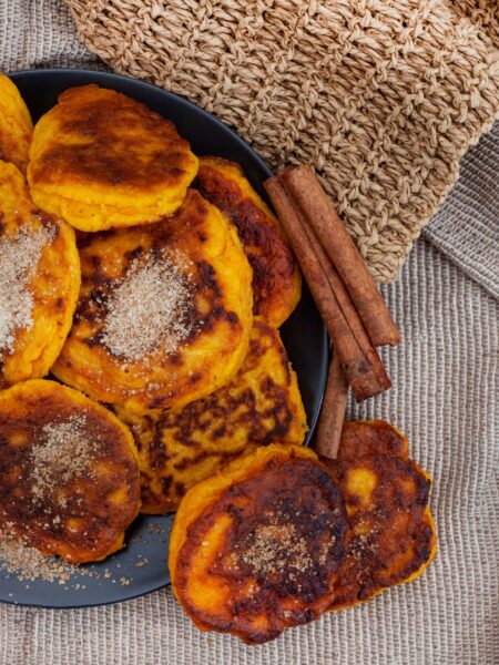 Pumpkin Fritters served on a plate